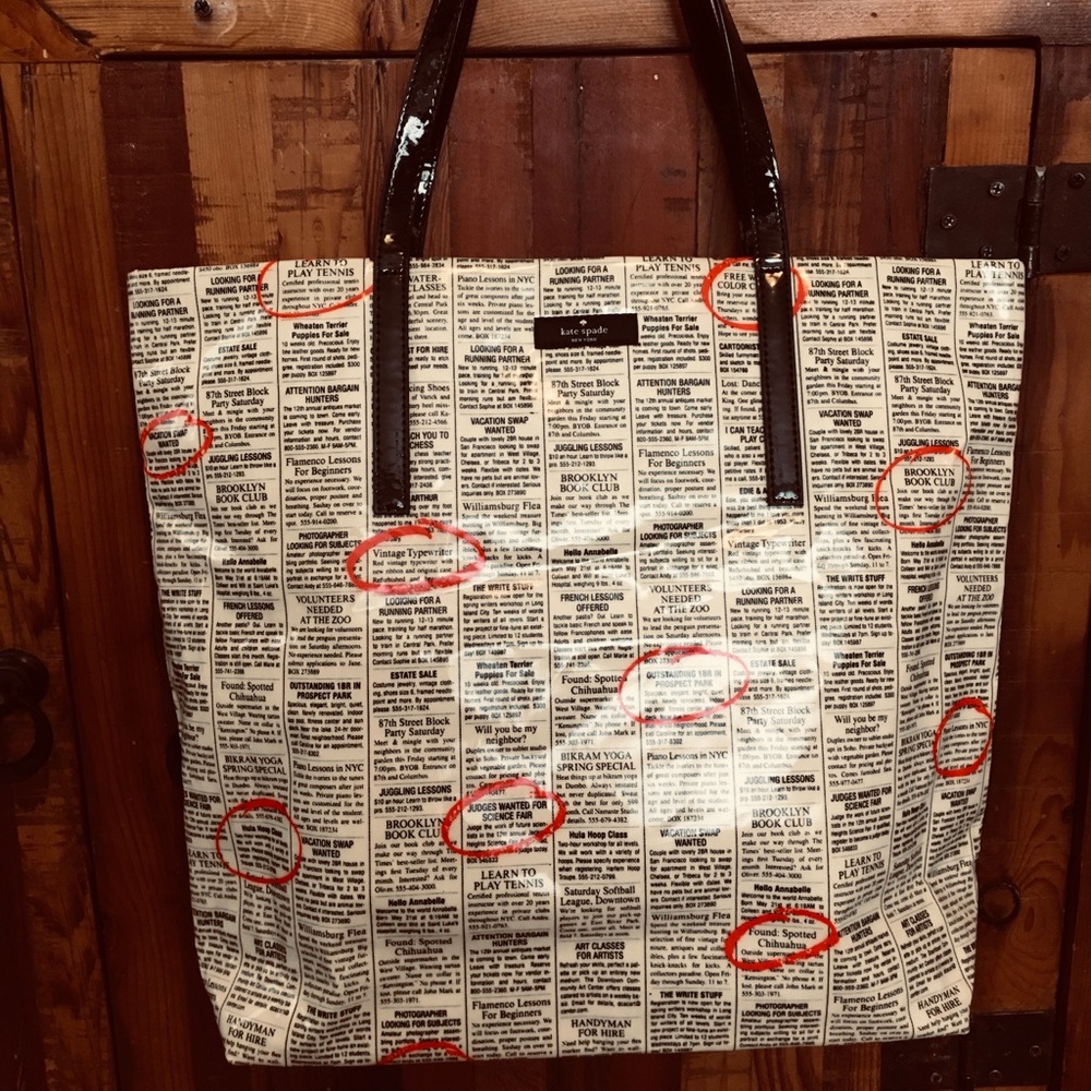 Kate Spade Newspaper Tote Bag